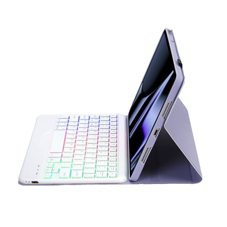 OP11-BS Lambskin Texture Ultra-thin Bluetooth Keyboard Leather Case with Backlight For OPPO Pad 11 inch(Purple) - Others Keyboard by PMC TechLife | Online Shopping South Africa | PMC TechLife
