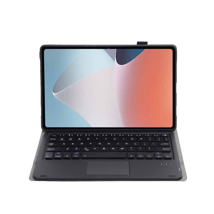 OP12-A Lambskin Texture Ultra-thin Bluetooth Keyboard Leather Case with Touchpad For OPPO Pad Air 10.4 inch(Black) - free shipping - PMC TechLife - Order now!