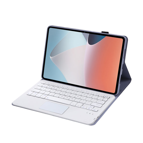OP12-A Lambskin Texture Ultra-thin Bluetooth Keyboard Leather Case with Touchpad For OPPO Pad Air 10.4 inch(Purple)
