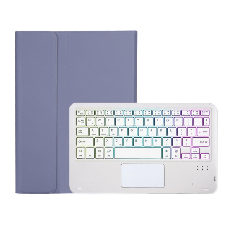 OP12-AS Lambskin Texture Ultra-thin Bluetooth Keyboard Leather Case with Touchpad & Backlight For OPPO Pad Air 10.4 inch(Purple) - free shipping - PMC TechLife - Order now!