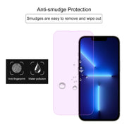 For iPhone 16e / 13 / 13 Pro Purple Light Eye Protection Tempered Glass Film