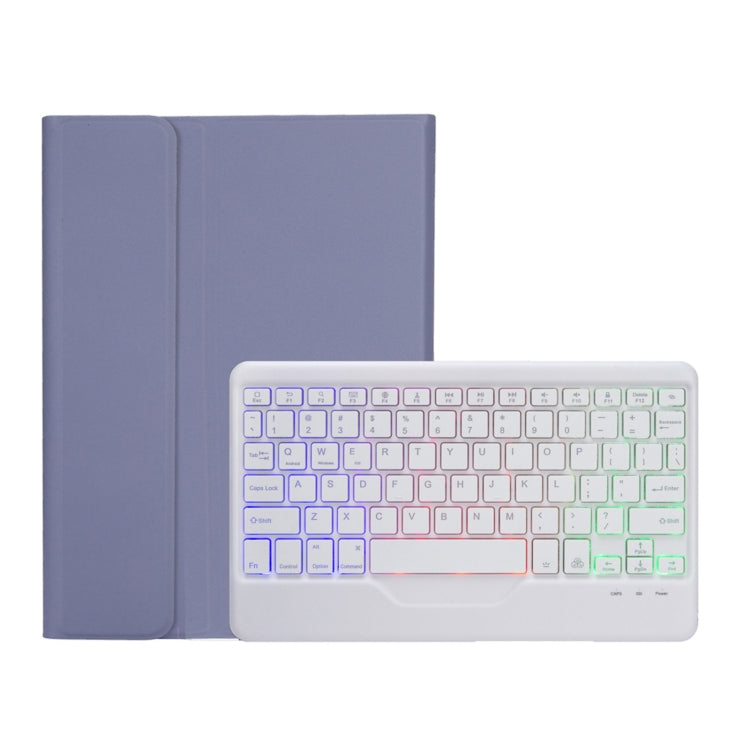 OP12-BS Lambskin Texture Ultra-thin Bluetooth Keyboard Leather Case with Backlight For OPPO Pad Air 10.4 inch(Purple) - Others Keyboard by PMC TechLife | Online Shopping South Africa | PMC TechLife