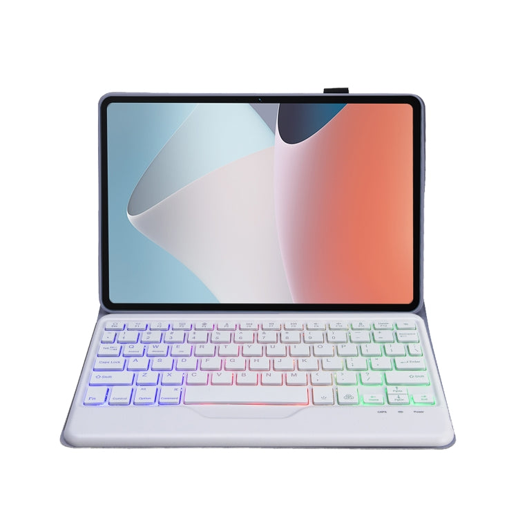 OP12-BS Lambskin Texture Ultra-thin Bluetooth Keyboard Leather Case with Backlight For OPPO Pad Air 10.4 inch(Purple) - Others Keyboard by PMC TechLife | Online Shopping South Africa | PMC TechLife