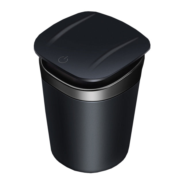 Car Portable Metal Ashtray Built-in LED(Black)