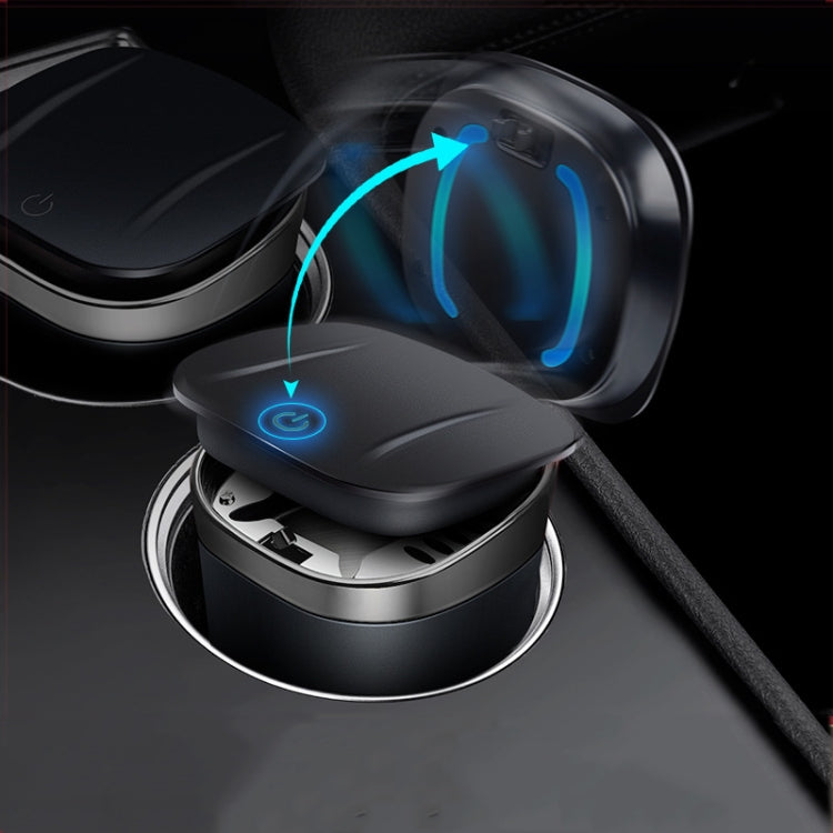 Car Portable Metal Ashtray Built-in LED(Silver) - Ashtrays by PMC Jewellery | Online Shopping South Africa | PMC Jewellery | Buy Now Pay Later Mobicred