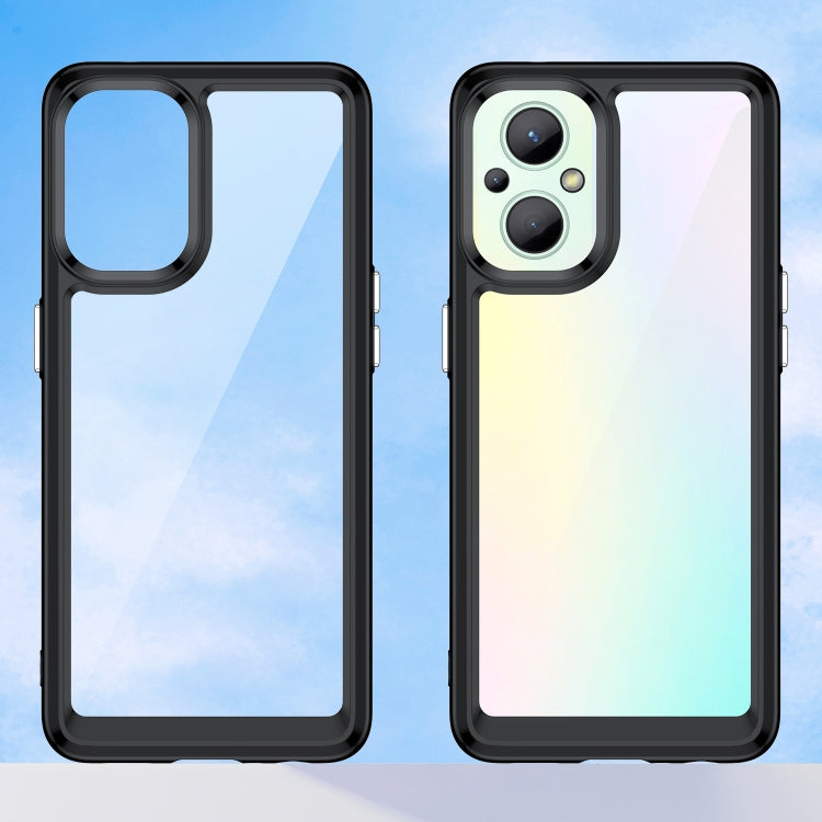 For OPPO Reno 7Z 5G Colorful Series Acrylic + TPU Phone Case(Black) - OPPO Cases by PMC TechLife | Online Shopping South Africa | PMC TechLife | Buy Now Pay Later Mobicred