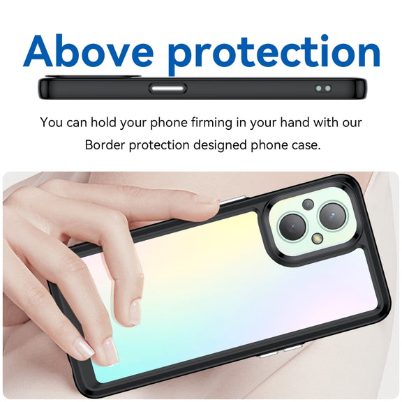 For OPPO Reno 7Z 5G Colorful Series Acrylic + TPU Phone Case(Black)