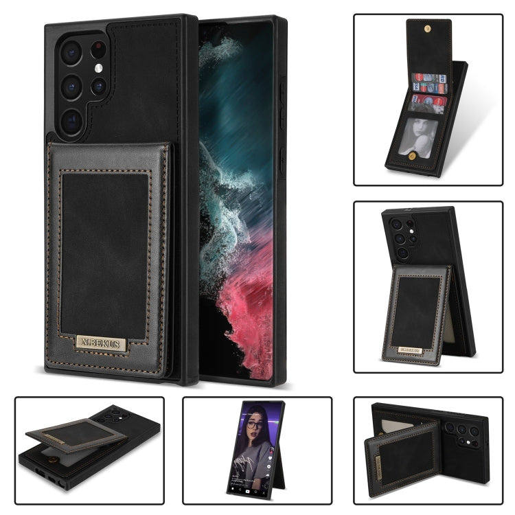 For Samsung Galaxy S22 Ultra 5G N.Bekus Vertical Flip Card Slot RFID Phone Case(Black) - Galaxy S22 Ultra 5G Cases by N.BEKUS | Online Shopping South Africa | PMC TechLife