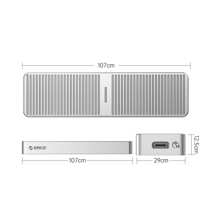 ORICO FV25C3-G2-SV 10Gbps USB3.2 Gen2 Type-C M.2 NVMe/NGFF(SATA) Dual Protocol SSD Enclosure(Silver) - free shipping - PMC Jewellery - Order now!