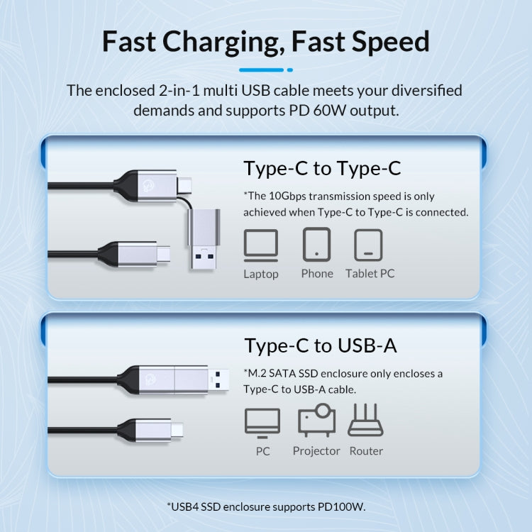 ORICO FV25C3-G2-SV 10Gbps USB3.2 Gen2 Type-C M.2 NVMe/NGFF(SATA) Dual Protocol SSD Enclosure(Silver) - free shipping - PMC Jewellery - Order now!