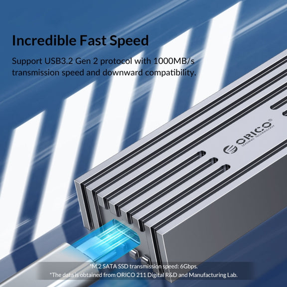 ORICO M232C3-G2-GY 10Gbps M.2 NVMe SSD Enclosure(Grey)