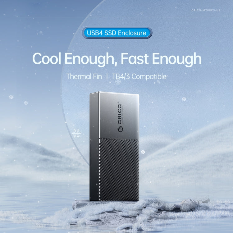ORICO FV09C3-G2-GY 10Gbps USB3.2 Gen2 Type-C M.2 NVMe/NGFF(SATA) Dual Protocol SSD Enclosure(Grey) - HDD Enclosure by ORICO | Online Shopping South Africa | PMC TechLife