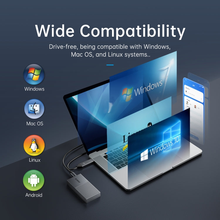 ORICO FV09C3-G2-GY 10Gbps USB3.2 Gen2 Type-C M.2 NVMe/NGFF(SATA) Dual Protocol SSD Enclosure(Grey) - HDD Enclosure by ORICO | Online Shopping South Africa | PMC TechLife