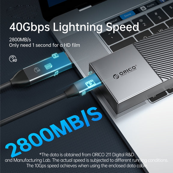 ORICO 40Gbps USB4.0 Type-C M.2 NVMe SSD Enclosure(Grey)