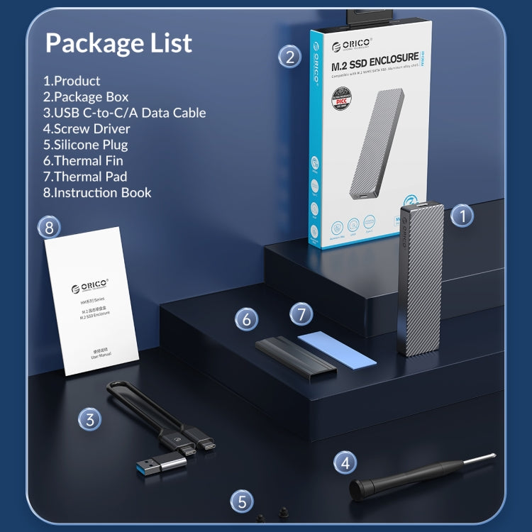 ORICO M211C3-GY M.2 NGFF SSD enclosure(Grey) - free shipping - PMC Jewellery - Order now!