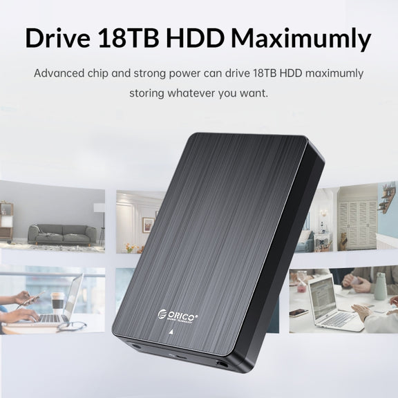 ORICO HM25U3 2.5 inch USB3.0 Micro-B Hard Drive Enclosure, Plug:EU Plug(Black)