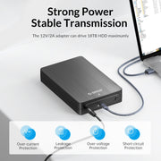 ORICO HM25C3 2.5 inch USB3.1 Gen1 Type-C Hard Drive Enclosure, Plug:US Plug(Black)