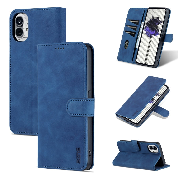 For Nothing Phone 1 AZNS Skin Feel Calf Texture Flip Leather Phone Case (Blue) - free shipping - PMC Jewellery - Order now!