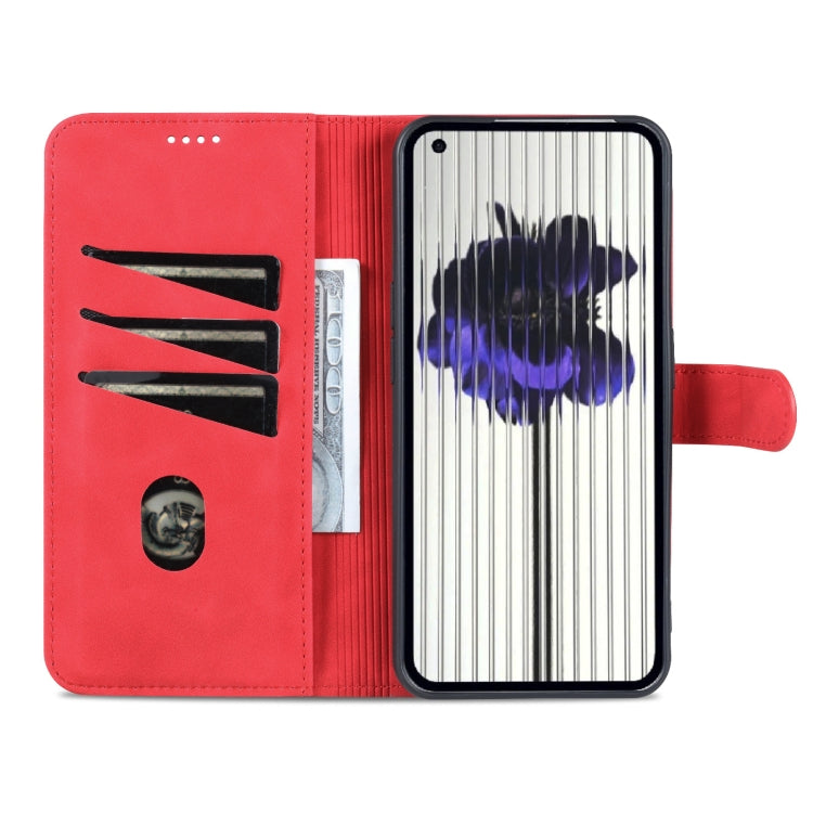 For Nothing Phone 1 AZNS Skin Feel Calf Texture Flip Leather Phone Case (Red) - Nothing Cases by AZNS | Online Shopping South Africa | PMC Jewellery | Buy Now Pay Later Mobicred