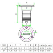 1-1/2 inch Stainless Steel Yacht Universal Fuel Filler