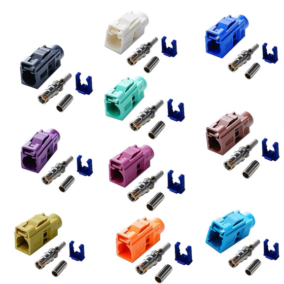 For RG174 Cable Fakra Radio Crimp Female Jack / Plug Connector with Phantom RF Coaxial(Fakra D)