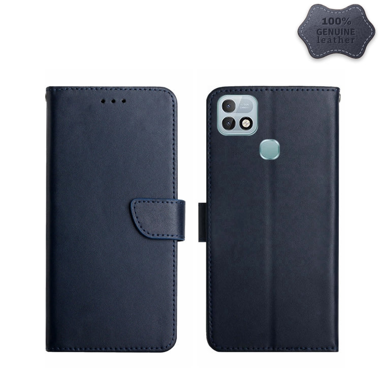 For Infinix Hot 10i/Smart 5 Pro Genuine Leather Fingerprint-proof Horizontal Flip Phone Case(Blue) - Infinix Cases by PMC TechLife | Online Shopping South Africa | PMC TechLife | Buy Now Pay Later Mobicred
