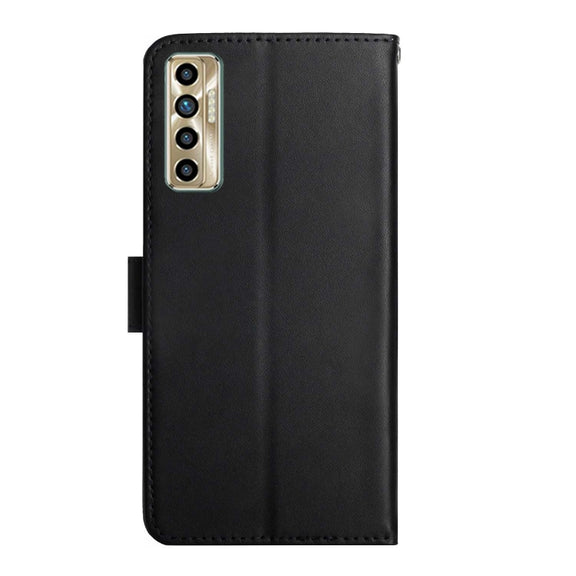 For Tecno Camon 17P Genuine Leather Fingerprint-proof Horizontal Flip Phone Case(Black)