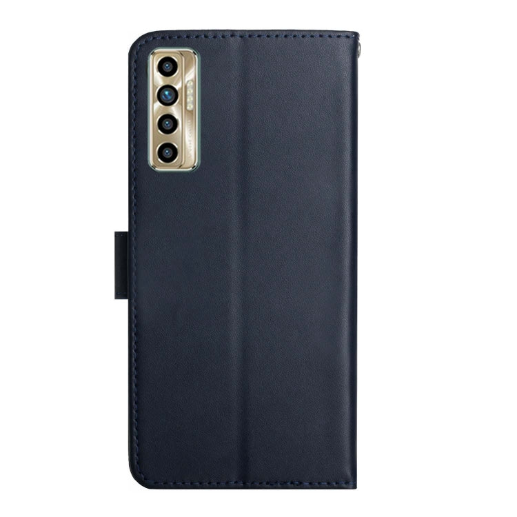 For Tecno Camon 17P Genuine Leather Fingerprint-proof Horizontal Flip Phone Case(Blue) - Tecno Cases by PMC TechLife | Online Shopping South Africa | PMC TechLife | Buy Now Pay Later Mobicred