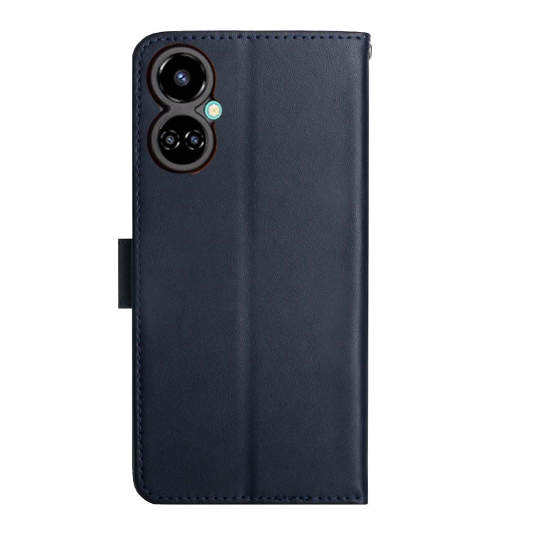 For Tecno Camon 19 4G Genuine Leather Fingerprint-proof Horizontal Flip Phone Case(Blue)