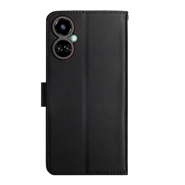 For Tecno Camon 19 Pro 4G Genuine Leather Fingerprint-proof Horizontal Flip Phone Case(Black)