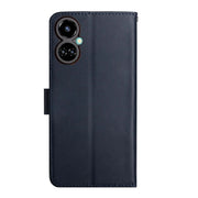 For Tecno Camon 19 Pro 4G Genuine Leather Fingerprint-proof Horizontal Flip Phone Case(Blue)