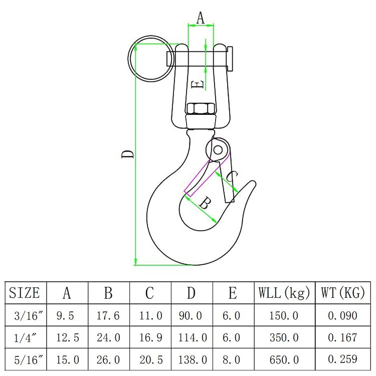 650kg Load Bearing 304 Stainless Steel Rotatable Fork Hoist Chain Lifting Cargo Hook - Marine Accessories & Parts by PMC Jewellery | Online Shopping South Africa | PMC Jewellery | Buy Now Pay Later Mobicred