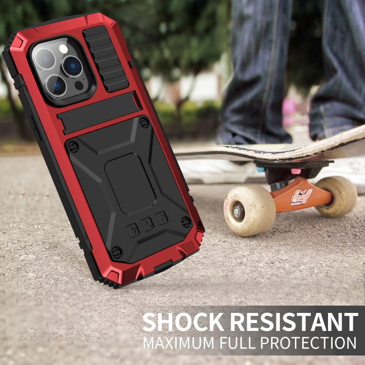 For iPhone 14 Pro Max R-JUST Shockproof Waterproof Dust-proof Case with Holder (Red) - iPhone 14 Pro Max Cases by R-JUST | Online Shopping South Africa | PMC TechLife | Buy Now Pay Later Mobicred