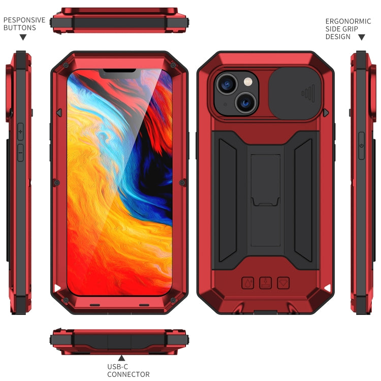 For iPhone 14 Plus R-JUST Shockproof Life Waterproof Dust-proof Case (Red) - iPhone 14 Plus Cases by R-JUST | Online Shopping South Africa | PMC TechLife | Buy Now Pay Later Mobicred