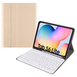 Round Cap Bluetooth Keyboard Leather Case with Pen Slot, without Touchpad For Samsung Galaxy Tab A7 10.4 2020(Gold+White Keyboard) - Samsung Keyboard by PMC TechLife | Online Shopping South Africa | PMC TechLife