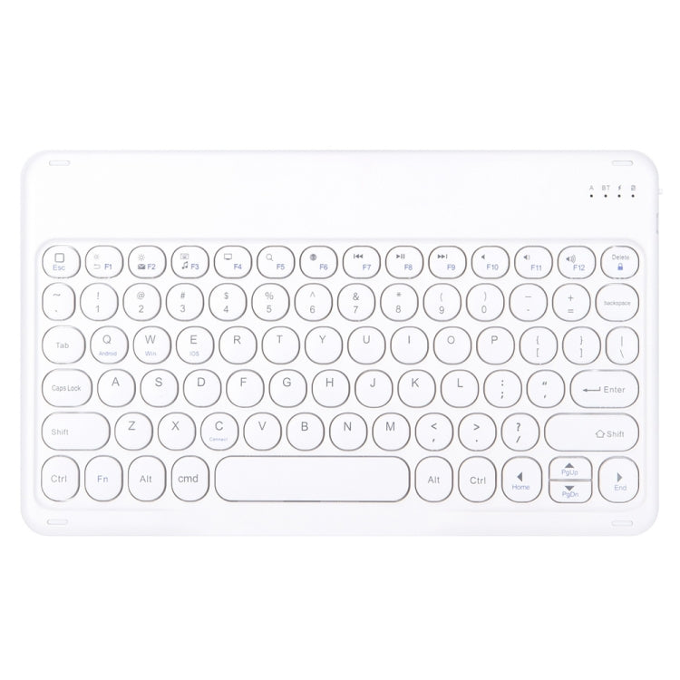 Round Cap Bluetooth Keyboard Leather Case with Pen Slot, without Touchpad For Samsung Galaxy Tab A7 10.4 2020(Gold+White Keyboard)