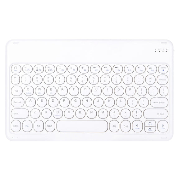 Round Cap Bluetooth Keyboard Leather Case with Pen Slot, without Touchpad For Samsung Galaxy Tab A7 10.4 2020(Rose Gold+White Keyboard)