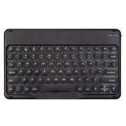 Round Cap Bluetooth Keyboard Leather Case with Pen Slot, without Touchpad For Samsung Galaxy Tab A7 10.4 2020(Black+Black Keyboard)