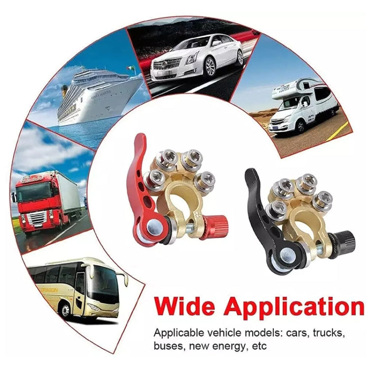1 Pair Car Battery Terminals Quick Disconnect Cables Connectors, with L Wrench + 40A Terminal + Insulation Pad - Booster Cable & Clip by PMC TechLife | Online Shopping South Africa | PMC TechLife | Buy Now Pay Later Mobicred