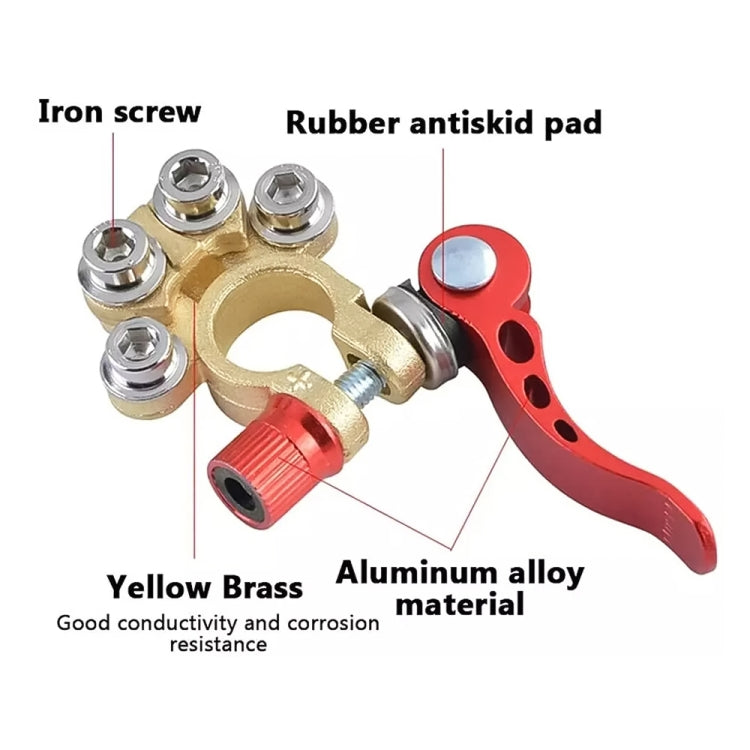 1 Pair Car Battery Terminals Quick Disconnect Cables Connectors, with L Wrench + Insulation Pad - Booster Cable & Clip by PMC TechLife | Online Shopping South Africa | PMC TechLife | Buy Now Pay Later Mobicred