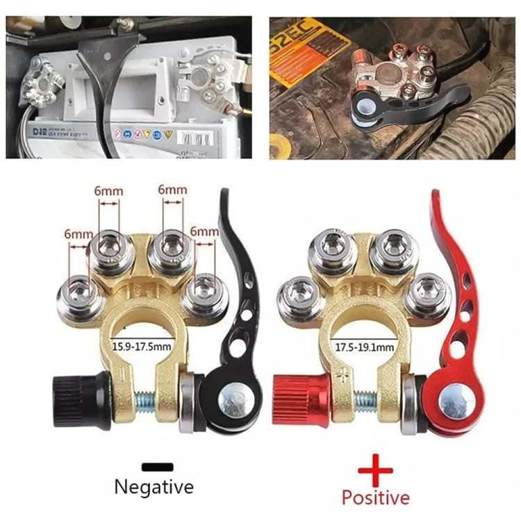 1 Pair Car Battery Terminals Quick Disconnect Cables Connectors, with L Wrench + Insulation Pad - Booster Cable & Clip by PMC TechLife | Online Shopping South Africa | PMC TechLife | Buy Now Pay Later Mobicred