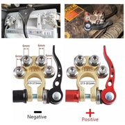 1 Pair Car Battery Terminals Quick Disconnect Cables Connectors, with L Wrench + Insulation Pad