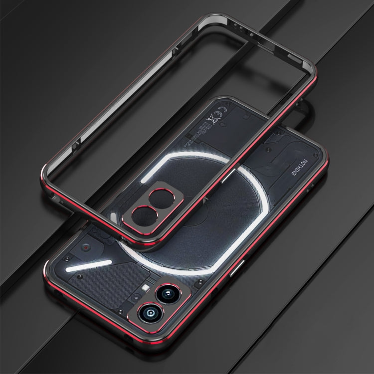 For Nothing Phone 1 Aurora Series Lens Protector + Metal Frame Protective Phone Case(Black Red) - More Brand by PMC TechLife | Online Shopping South Africa | PMC TechLife | Buy Now Pay Later Mobicred