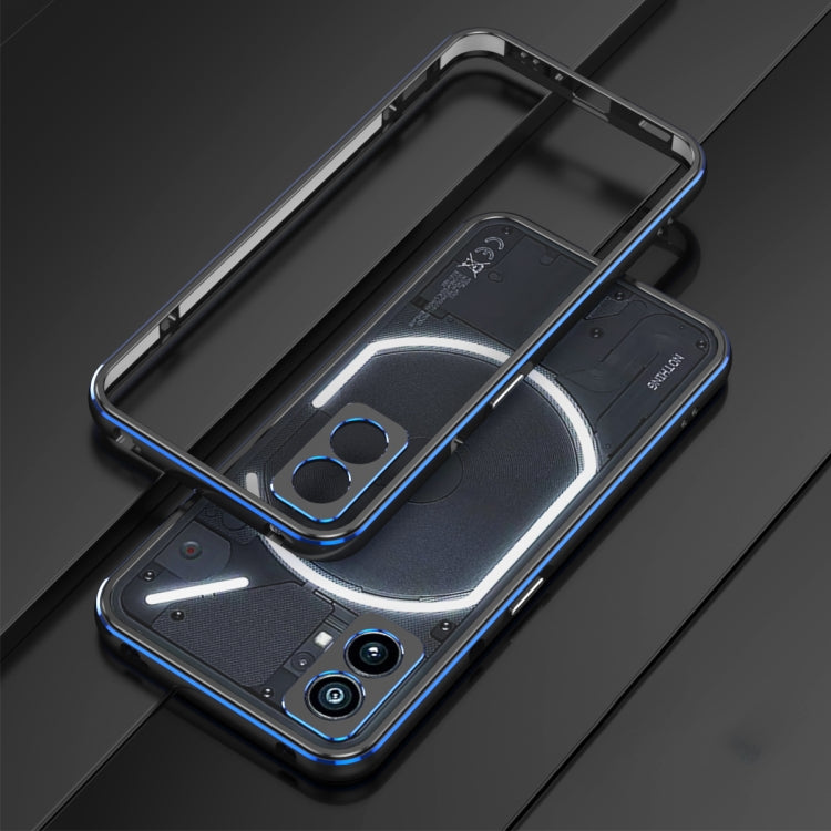 For Nothing Phone 1 Aurora Series Lens Protector + Metal Frame Protective Phone Case(Black Blue) - More Brand by PMC TechLife | Online Shopping South Africa | PMC TechLife | Buy Now Pay Later Mobicred