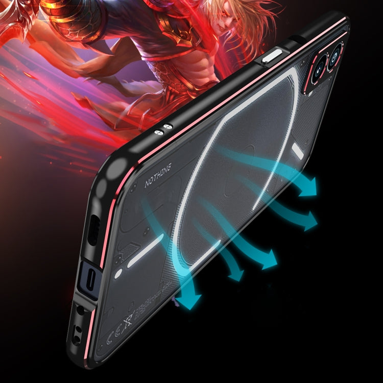 For Nothing Phone 1 Aurora Series Lens Protector + Metal Frame Protective Phone Case(Black Red) - More Brand by PMC TechLife | Online Shopping South Africa | PMC TechLife | Buy Now Pay Later Mobicred