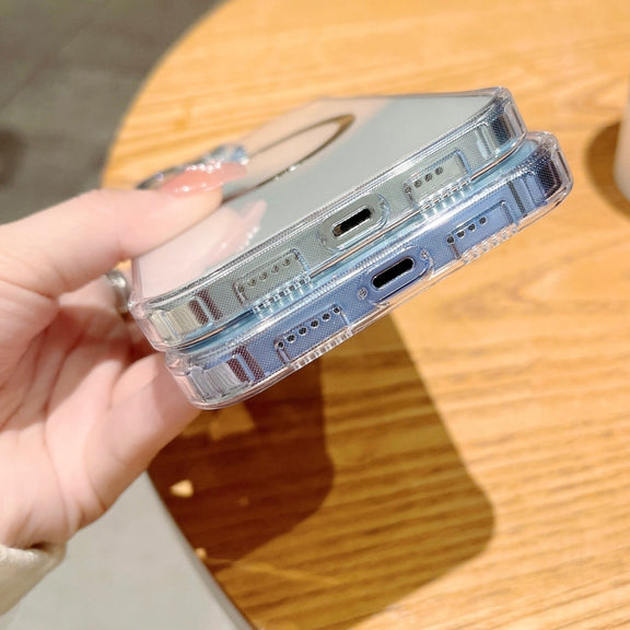 For iPhone 14 Pro Frameless Glass CD MagSafe Case(Gold)
