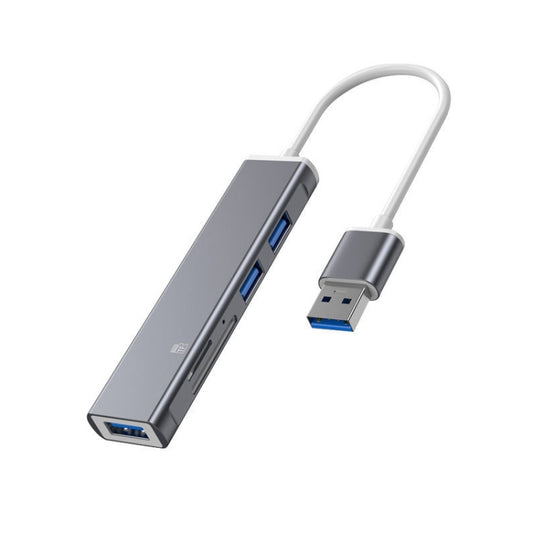 5 in 1 USB to SD / TF Card Slot + 3 USB Ports Multifunctional Docking Station HUB(Grey) - Card Reader by PMC Jewellery | Online Shopping South Africa | PMC Jewellery | Buy Now Pay Later Mobicred