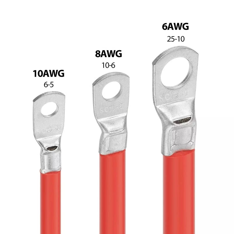 6AWG 25-10 Car 50cm Red + Black Pure Copper Battery Inverter Cable - Booster Cable & Clip by PMC Jewellery | Online Shopping South Africa | PMC Jewellery | Buy Now Pay Later Mobicred