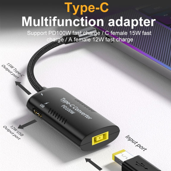 DC5521 / 5525 + Type-C + USB Female to Type-C Multifunction Apapter