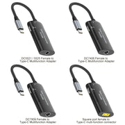 DC7406 + Type-C + USB Female to Type-C Multifunction Apapter